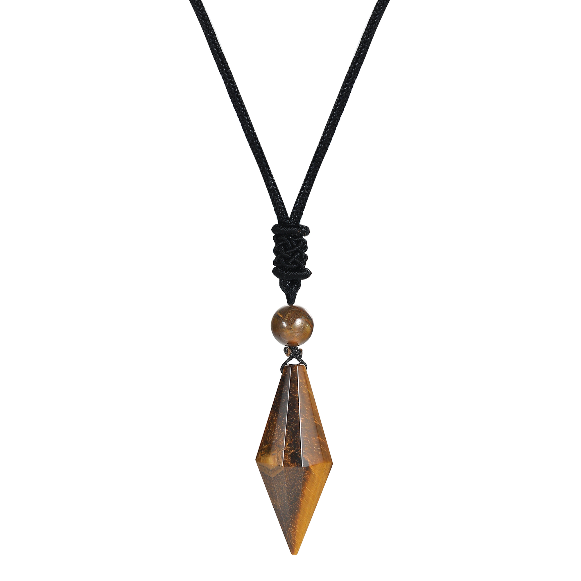 Natural Crystal Quartz Pendant Necklace Double Point Faceted Cut Healing Stone Jewelry for women Men
