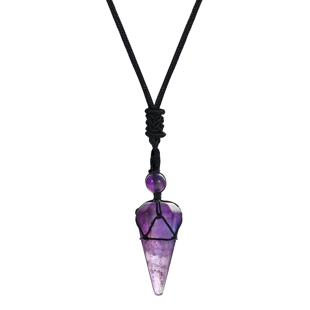 Natural Crystal Quartz Pendant Necklace Double Point Faceted Cut Healing Stone Jewelry for women Men