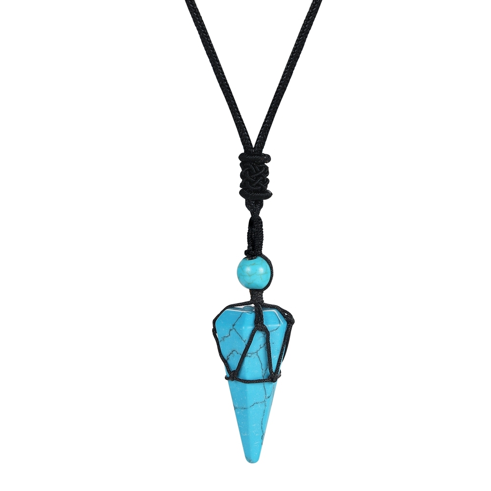 Natural Crystal Quartz Pendant Necklace Double Point Faceted Cut Healing Stone Jewelry for women Men