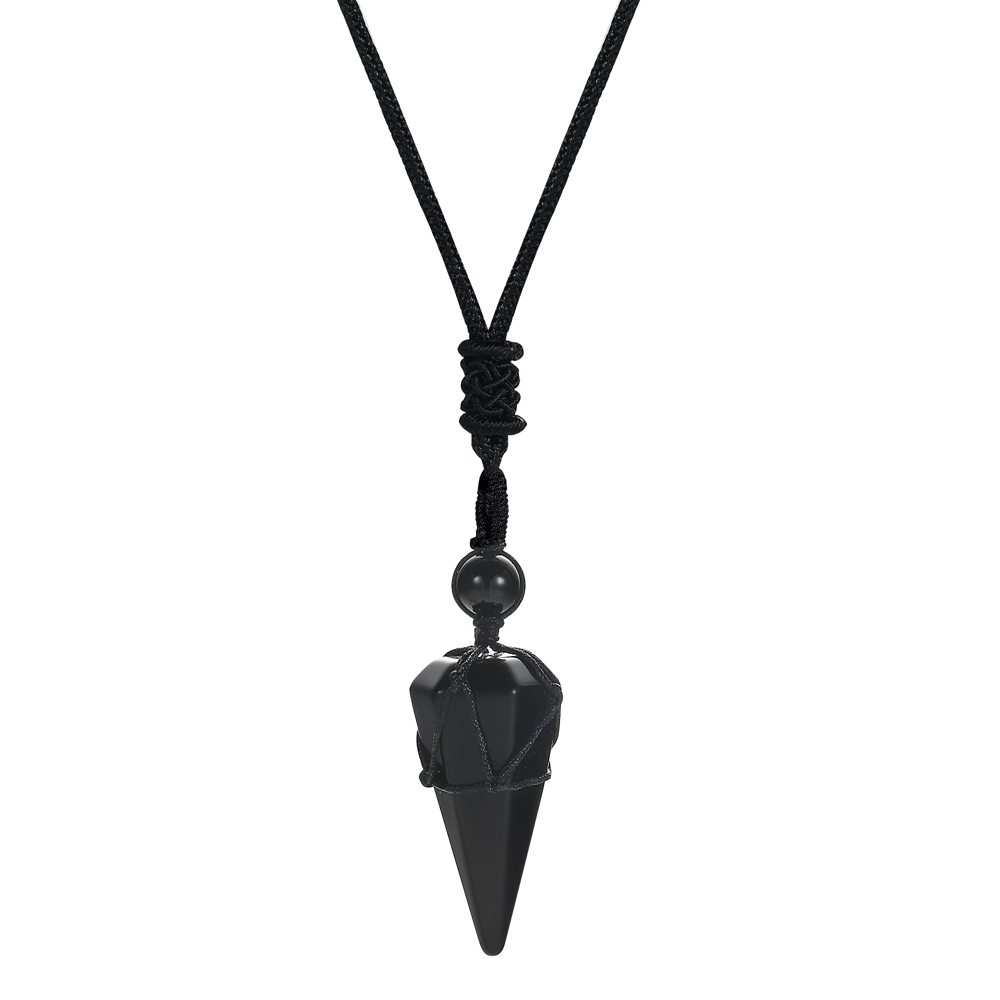 Natural Crystal Quartz Pendant Necklace Double Point Faceted Cut Healing Stone Jewelry for women Men