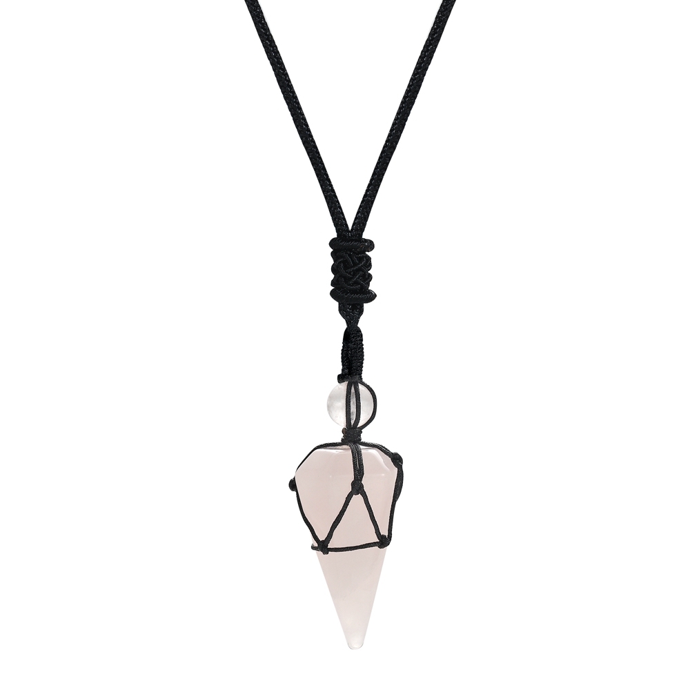 Natural Crystal Quartz Pendant Necklace Double Point Faceted Cut Healing Stone Jewelry for women Men