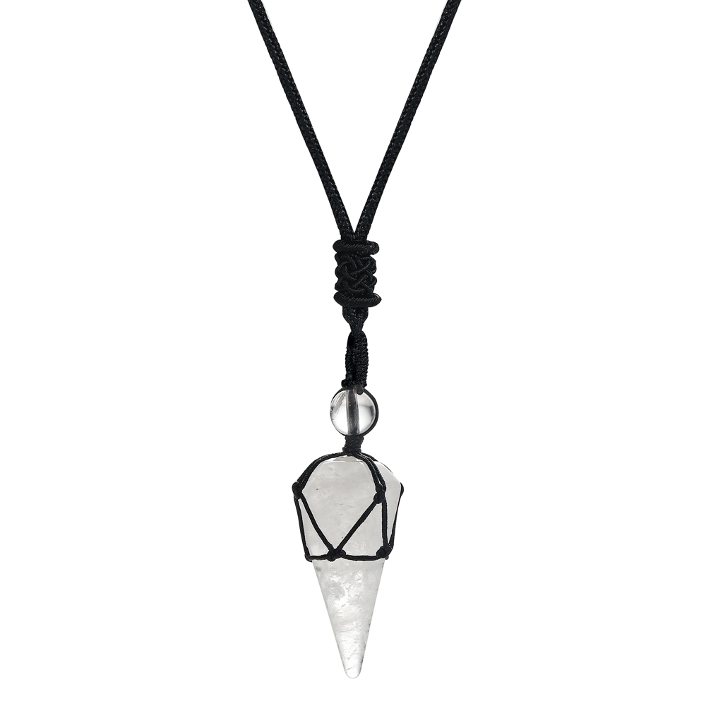 Natural Crystal Quartz Pendant Necklace Double Point Faceted Cut Healing Stone Jewelry for women Men
