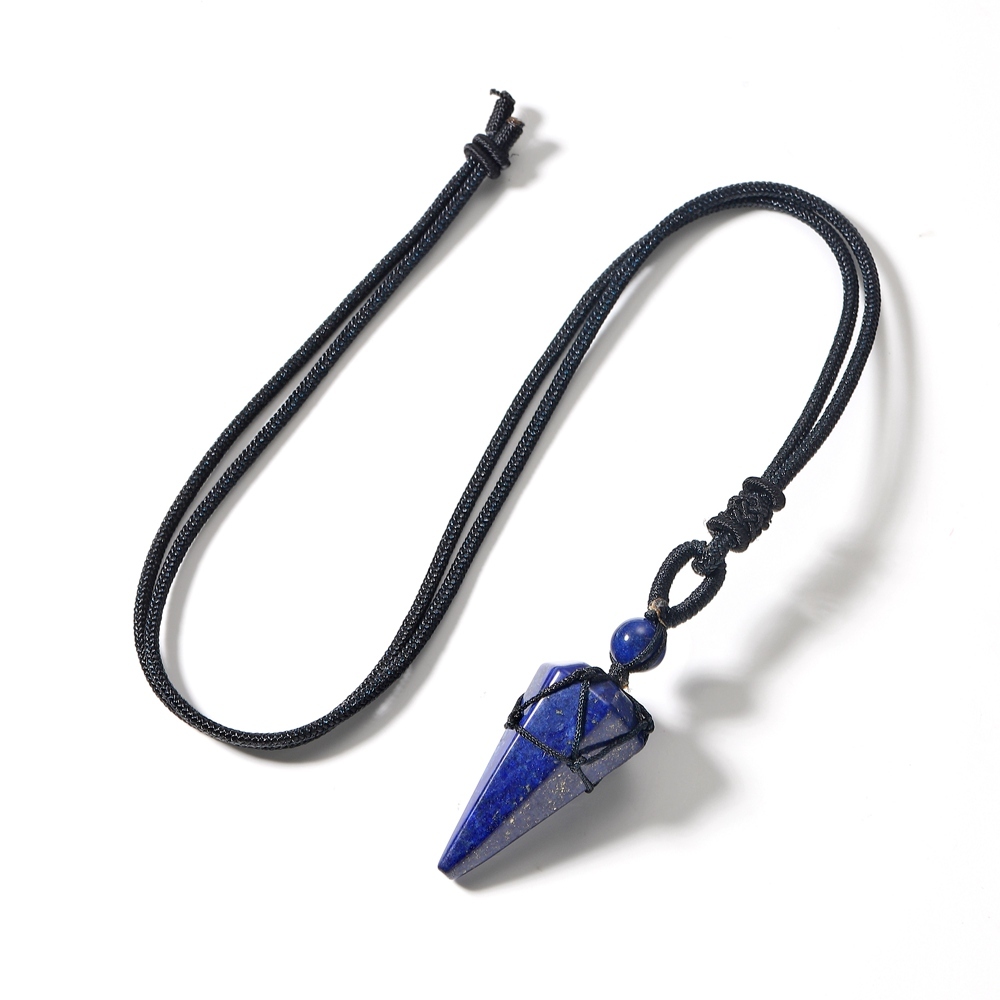 Natural Crystal Quartz Pendant Necklace Double Point Faceted Cut Healing Stone Jewelry for women Men