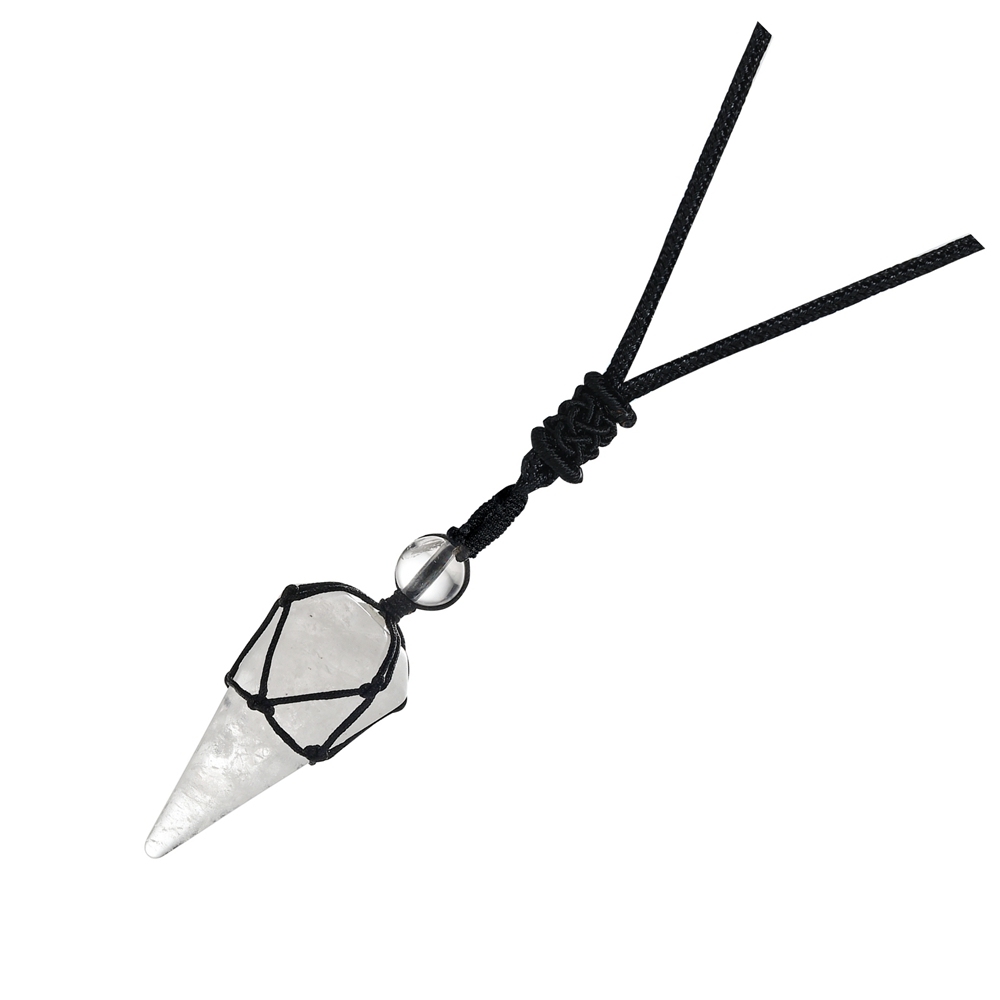 Natural Crystal Quartz Pendant Necklace Double Point Faceted Cut Healing Stone Jewelry for women Men