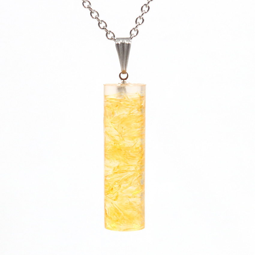 Handmade Chip Stone Prism Pendant Necklace for Women Men Gemstone & Crystal Column Pendants Jewelry