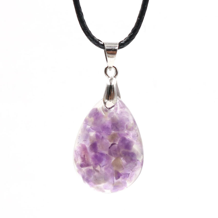 Handmade Teardrop Pendant Necklace for Women Men Natural Stone Pendant for Necklace Jewelry Making