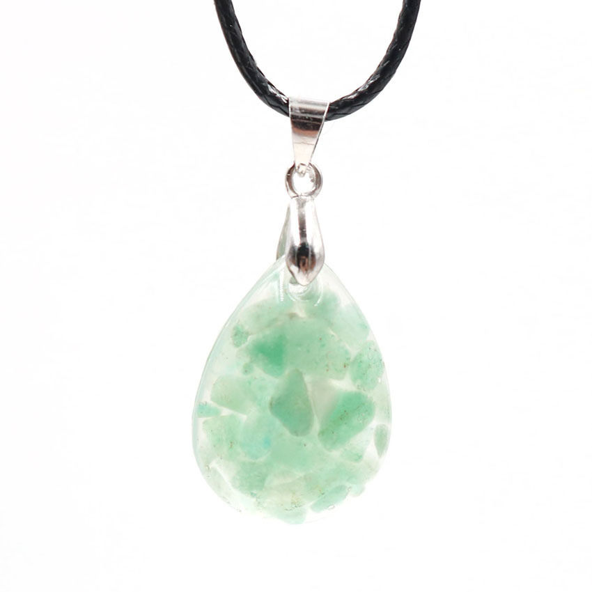 Handmade Teardrop Pendant Necklace for Women Men Natural Stone Pendant for Necklace Jewelry Making