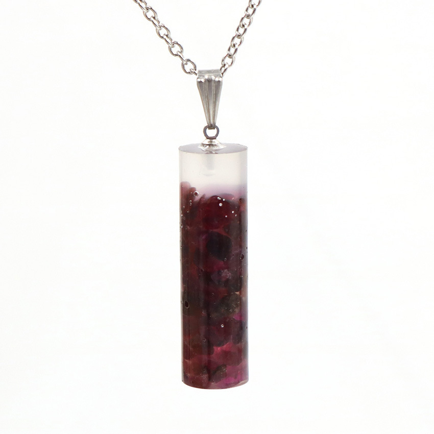 Handmade Chip Stone Prism Pendant Necklace for Women Men Gemstone & Crystal Column Pendants Jewelry