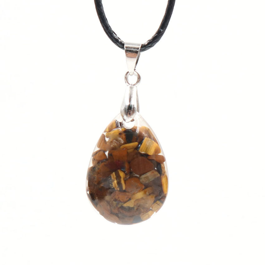 Handmade Teardrop Pendant Necklace for Women Men Natural Stone Pendant for Necklace Jewelry Making
