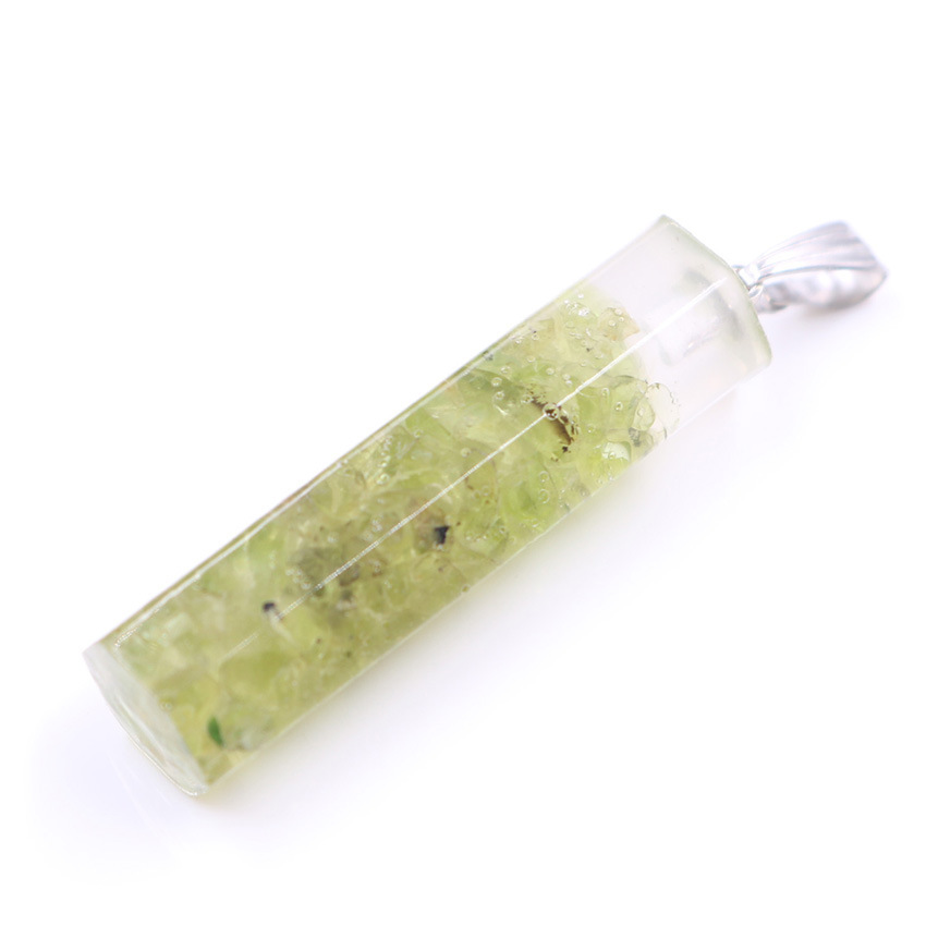 Handmade Chip Stone Hexagonal Prism Pendant Necklace for Women Men Gemstone & Crystal Column Pendants Jewelry