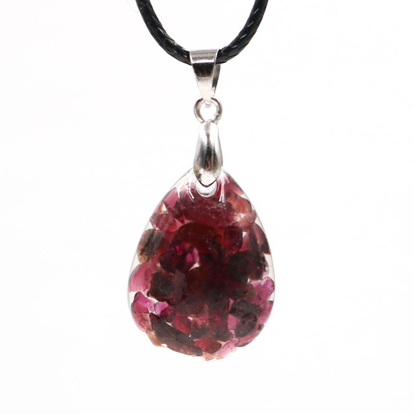 Handmade Teardrop Pendant Necklace for Women Men Natural Stone Pendant for Necklace Jewelry Making