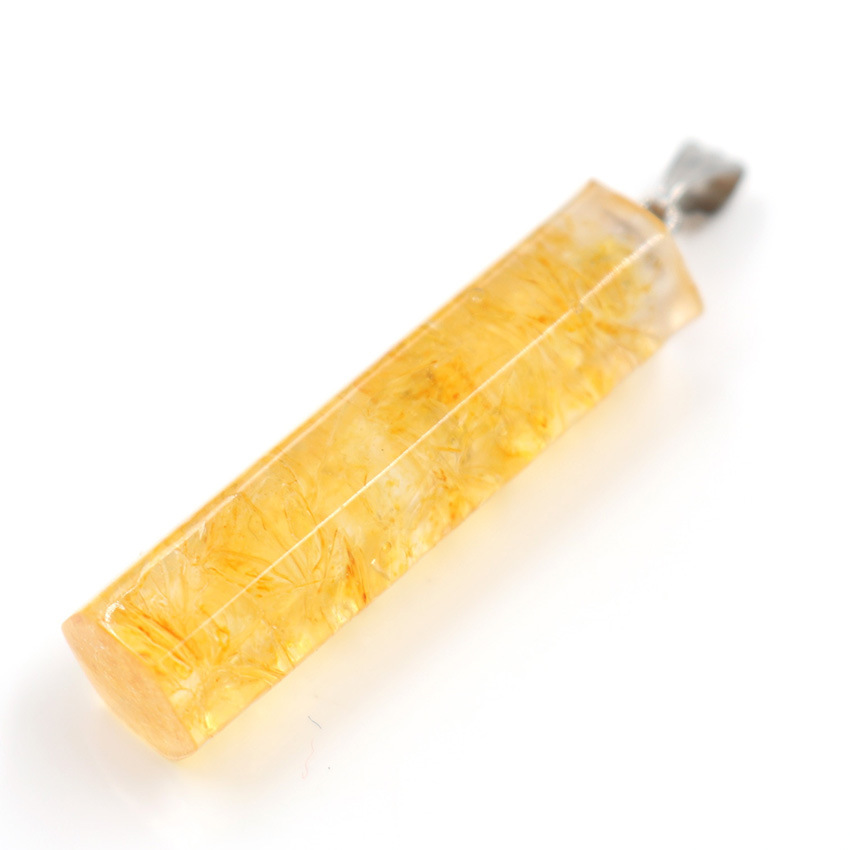 Handmade Chip Stone Hexagonal Prism Pendant Necklace for Women Men Gemstone & Crystal Column Pendants Jewelry