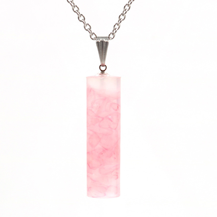 Handmade Chip Stone Prism Pendant Necklace for Women Men Gemstone & Crystal Column Pendants Jewelry