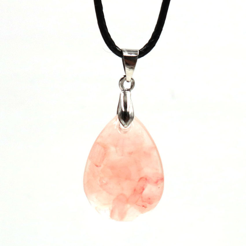 Handmade Teardrop Pendant Necklace for Women Men Natural Stone Pendant for Necklace Jewelry Making