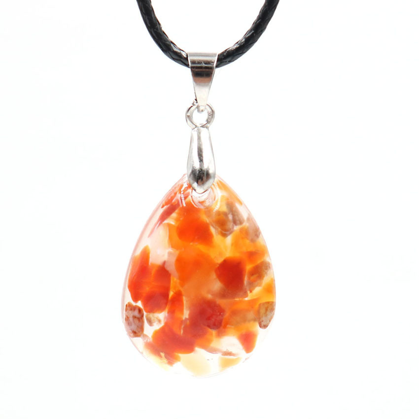 Handmade Teardrop Pendant Necklace for Women Men Natural Stone Pendant for Necklace Jewelry Making