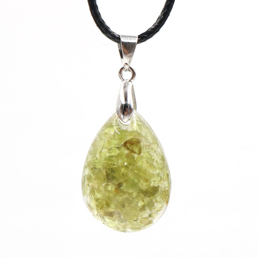 Handmade Teardrop Pendant Necklace for Women Men Natural Stone Pendant for Necklace Jewelry Making