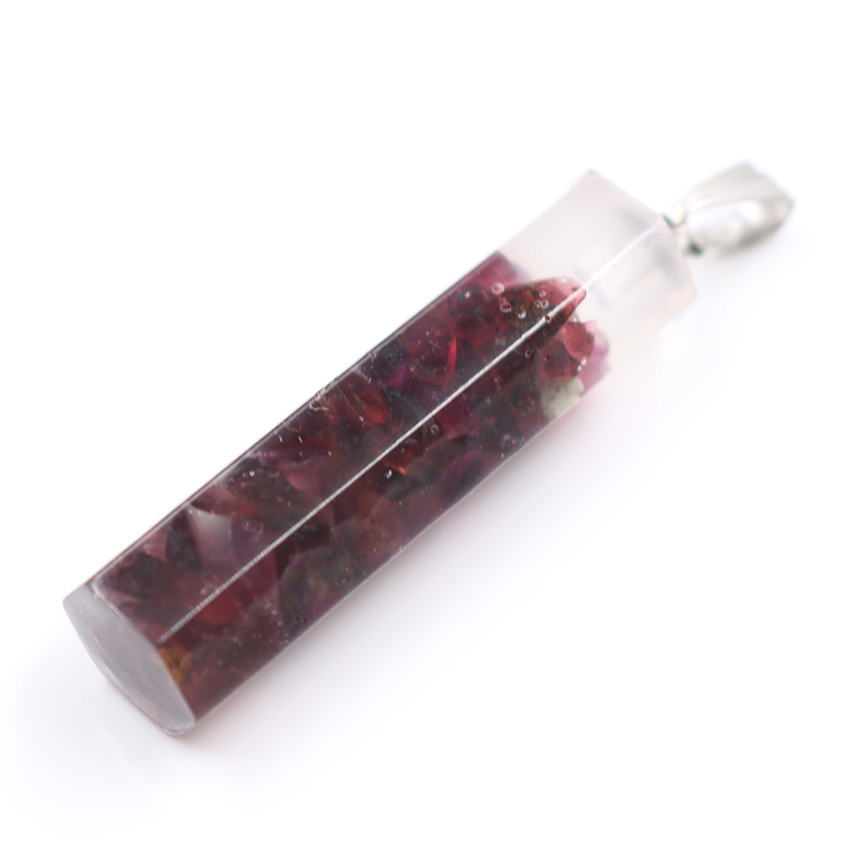Handmade Chip Stone Hexagonal Prism Pendant Necklace for Women Men Gemstone & Crystal Column Pendants Jewelry