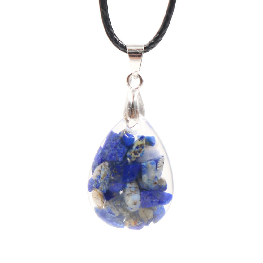 Handmade Teardrop Pendant Necklace for Women Men Natural Stone Pendant for Necklace Jewelry Making