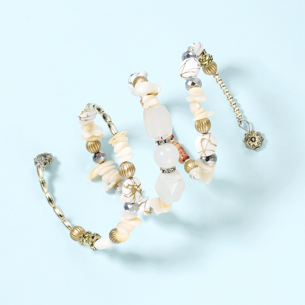 Bohemian Mix Bead Multi Layer Versatile Statement Bracelets Bangles Sparkly Crystal