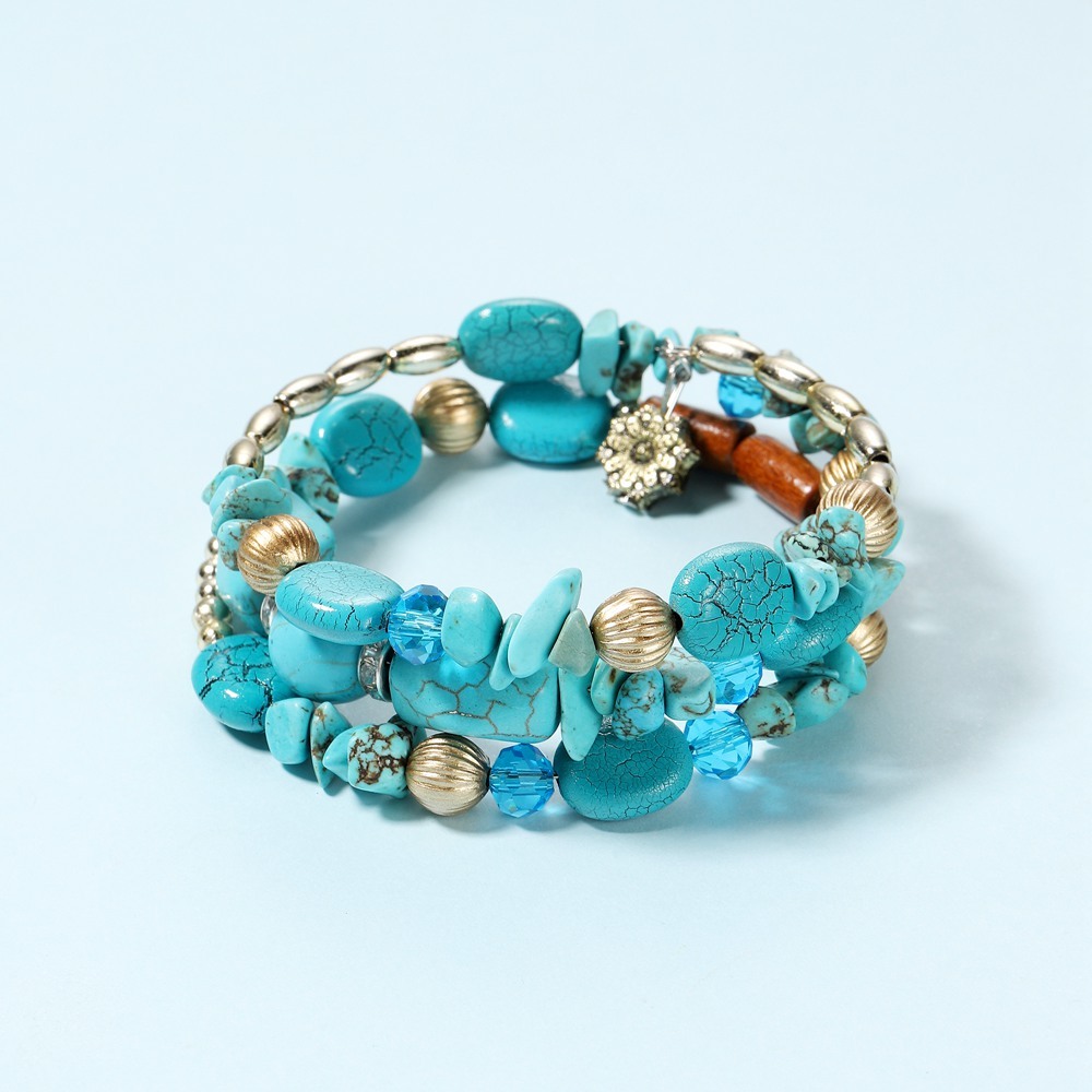 Bohemian Mix Bead Multi Layer Versatile Statement Bracelets Bangles Sparkly Crystal