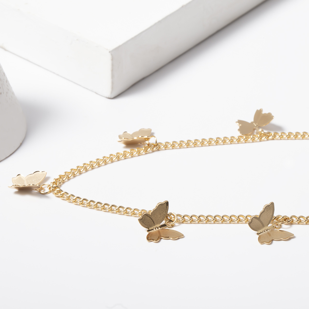 Butterfly Necklace Earrings Set Chain Necklace Charm Huggie Hoop Cute Earrings Dainty Butterfly Jewelry for Women Girls