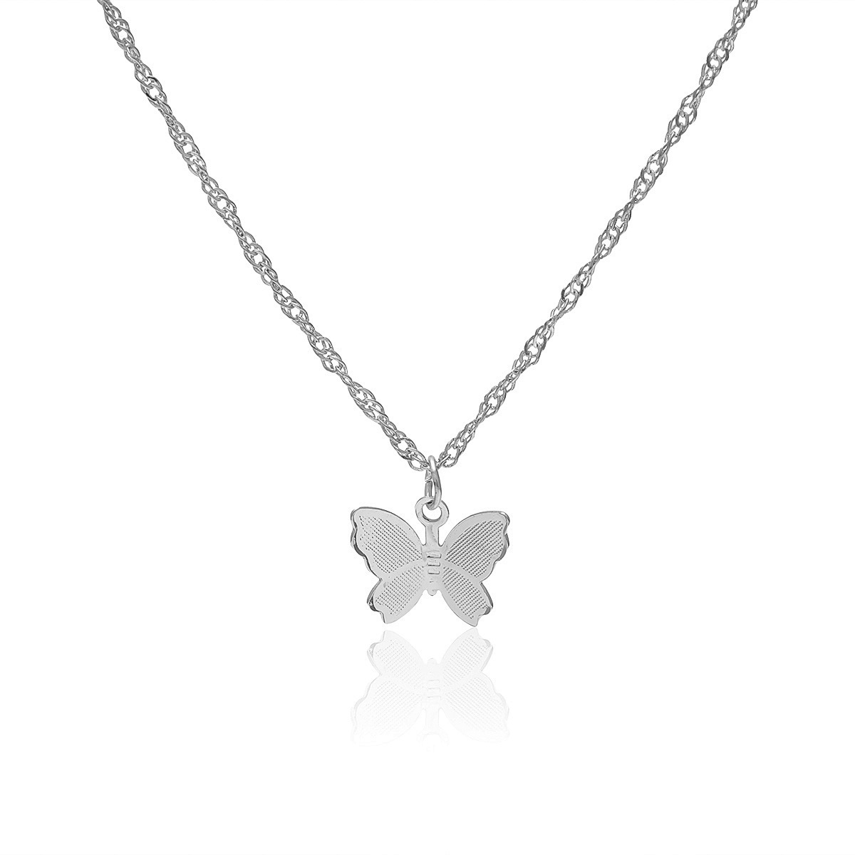 Butterfly Necklace Earrings Set Chain Necklace Charm Huggie Hoop Cute Earrings Dainty Butterfly Jewelry for Women Girls