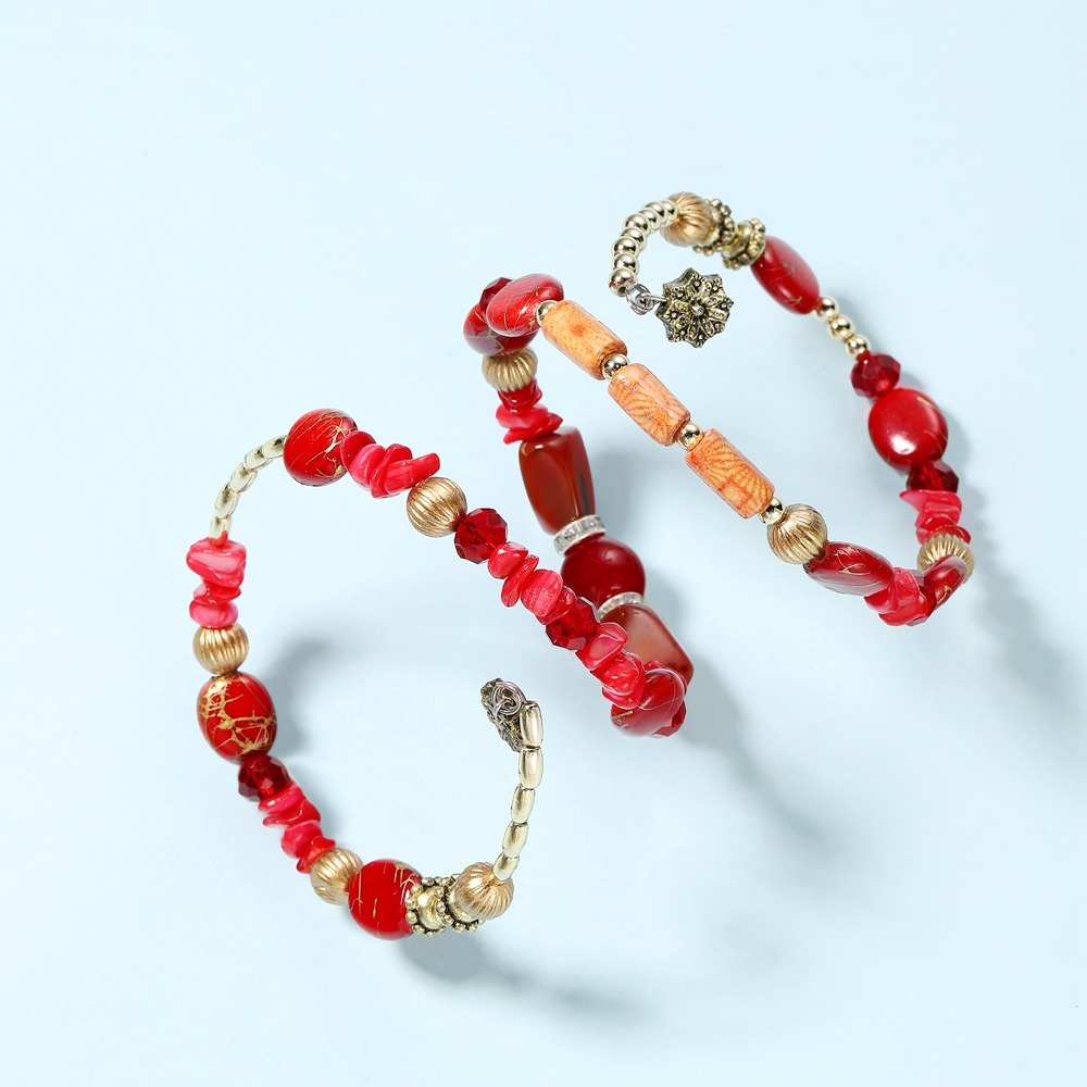 Bohemian Mix Bead Multi Layer Versatile Statement Bracelets Bangles Sparkly Crystal