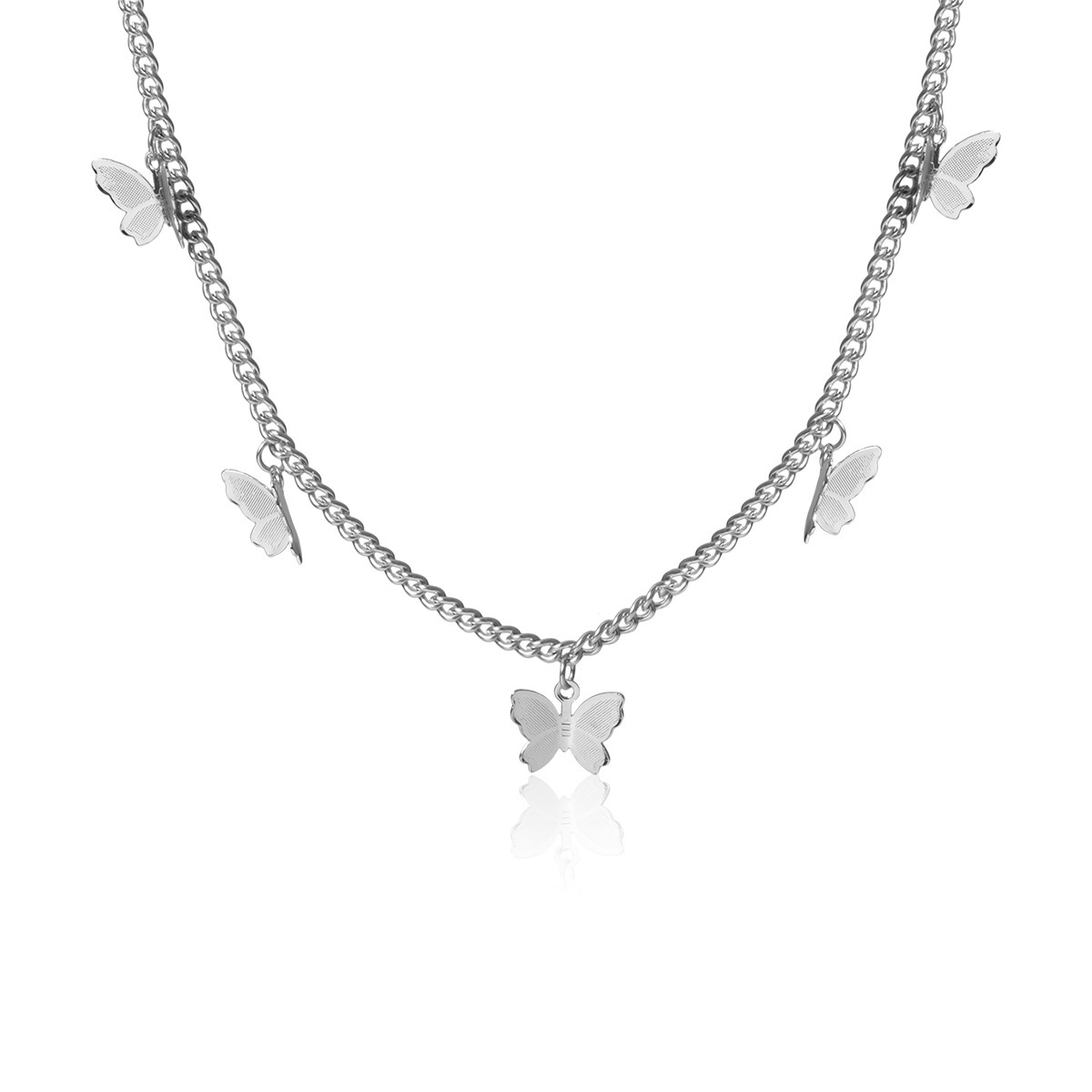 Butterfly Necklace Earrings Set Chain Necklace Charm Huggie Hoop Cute Earrings Dainty Butterfly Jewelry for Women Girls