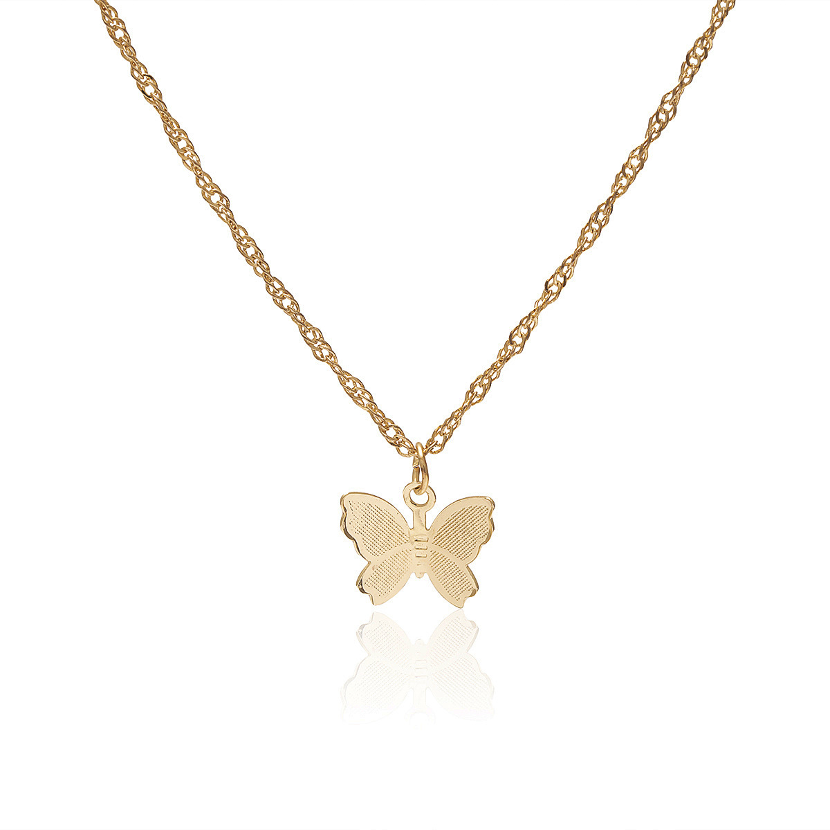 Butterfly Necklace Earrings Set Chain Necklace Charm Huggie Hoop Cute Earrings Dainty Butterfly Jewelry for Women Girls