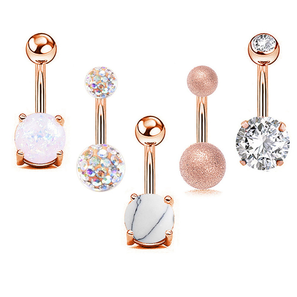 Belly Button Rings Belly Bar Navel Piercings Surgical Stainless Steel Rings for Women Jewelry
