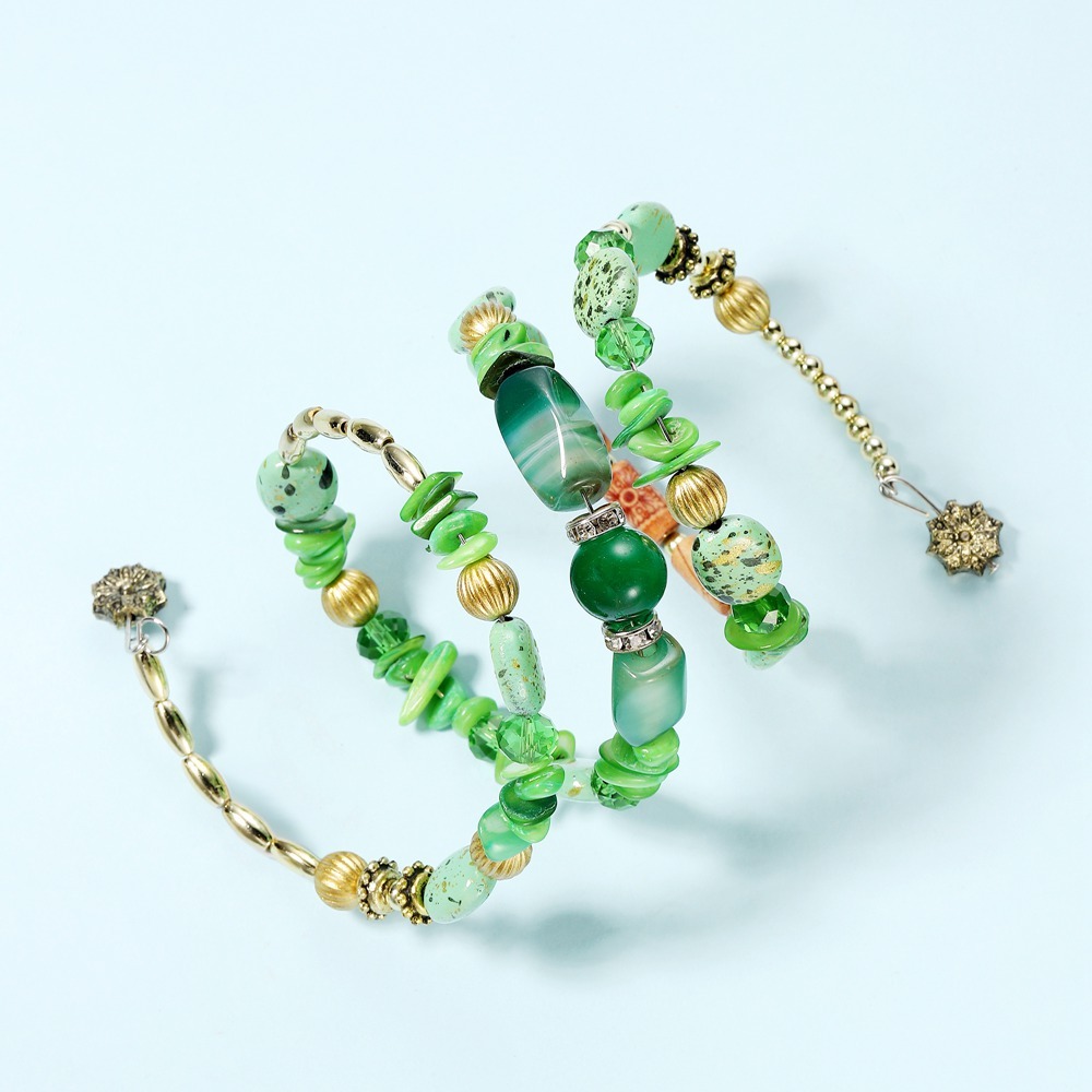 Bohemian Mix Bead Multi Layer Versatile Statement Bracelets Bangles Sparkly Crystal