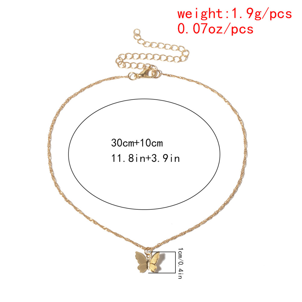Butterfly Necklace Earrings Set Chain Necklace Charm Huggie Hoop Cute Earrings Dainty Butterfly Jewelry for Women Girls