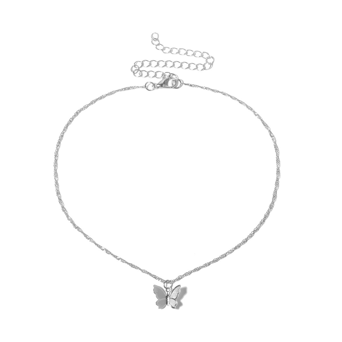Butterfly Necklace Earrings Set Chain Necklace Charm Huggie Hoop Cute Earrings Dainty Butterfly Jewelry for Women Girls