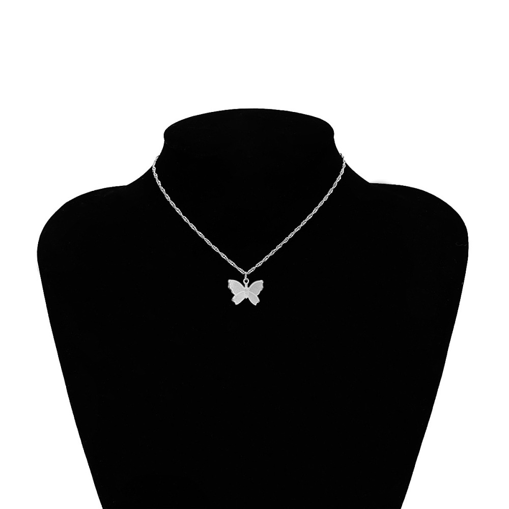 Butterfly Necklace Earrings Set Chain Necklace Charm Huggie Hoop Cute Earrings Dainty Butterfly Jewelry for Women Girls