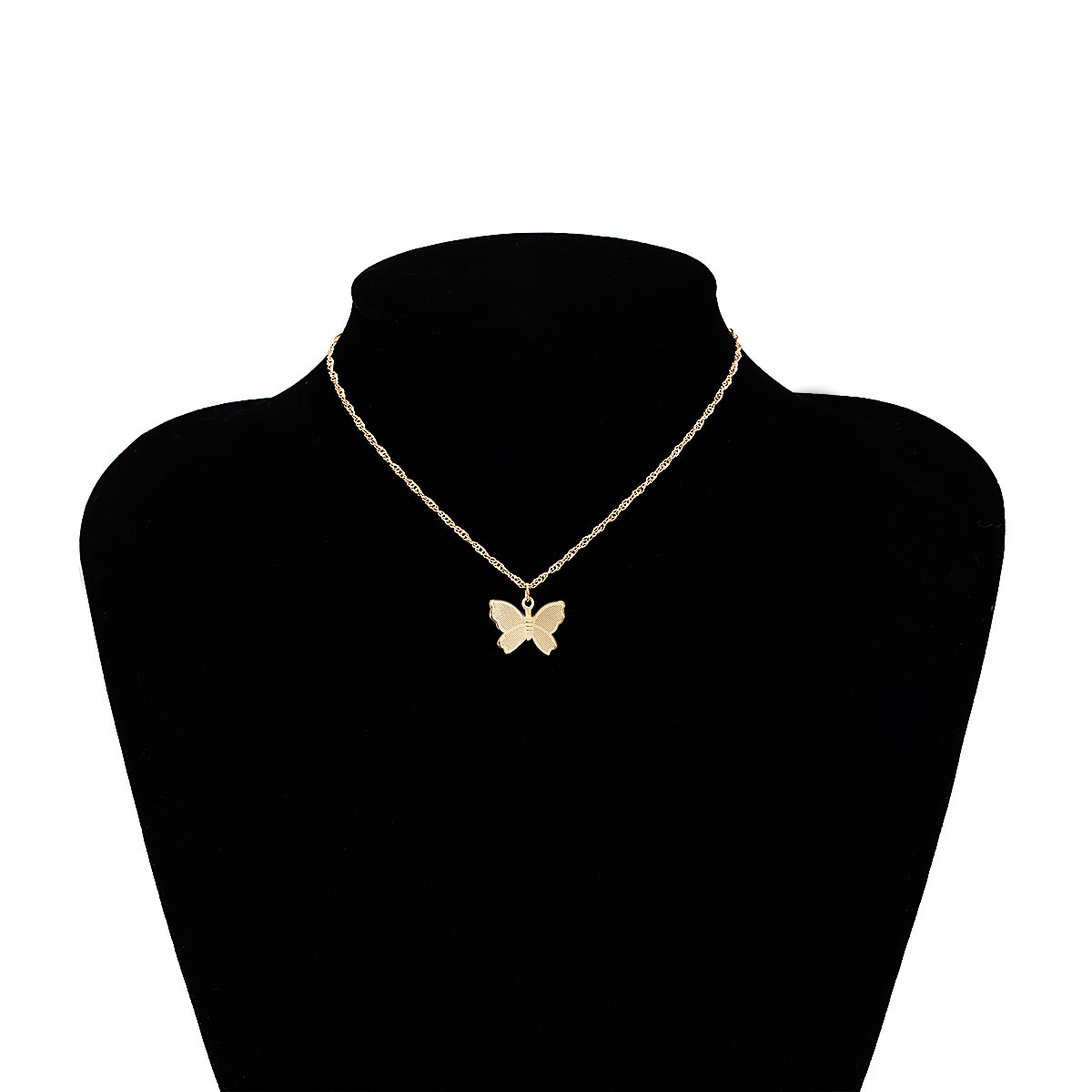Butterfly Necklace Earrings Set Chain Necklace Charm Huggie Hoop Cute Earrings Dainty Butterfly Jewelry for Women Girls