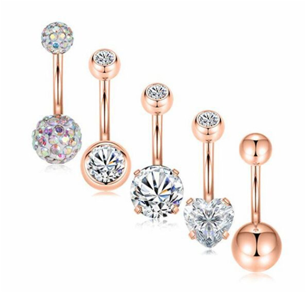 Belly Button Rings Belly Bar Navel Piercings Surgical Stainless Steel Rings for Women Jewelry