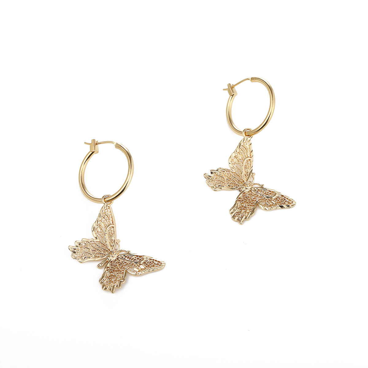 Butterfly Necklace Earrings Set Chain Necklace Charm Huggie Hoop Cute Earrings Dainty Butterfly Jewelry for Women Girls