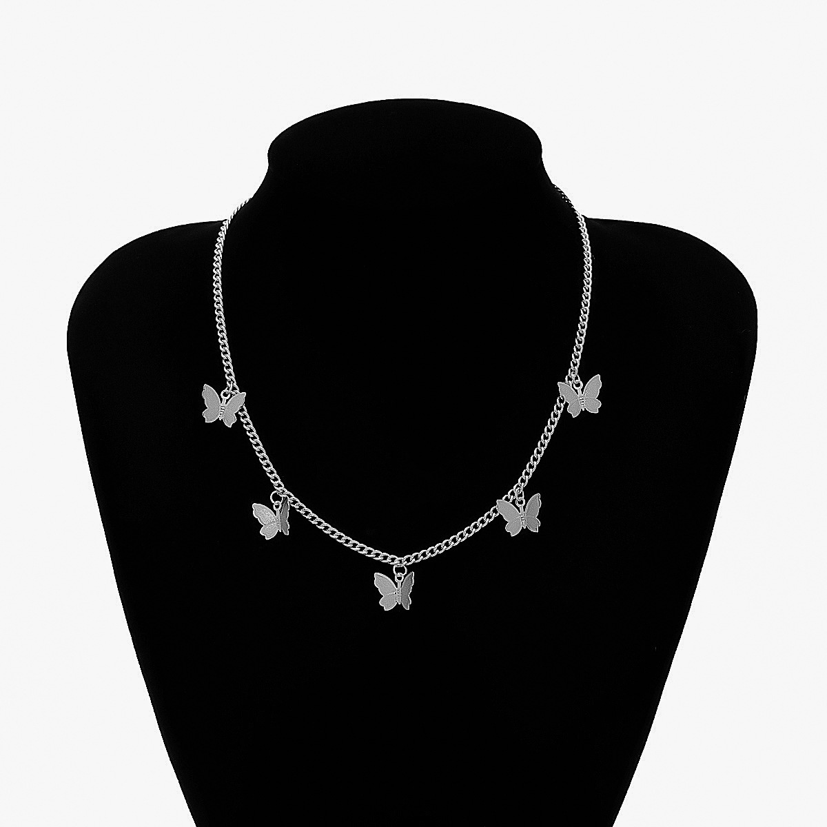Butterfly Necklace Earrings Set Chain Necklace Charm Huggie Hoop Cute Earrings Dainty Butterfly Jewelry for Women Girls