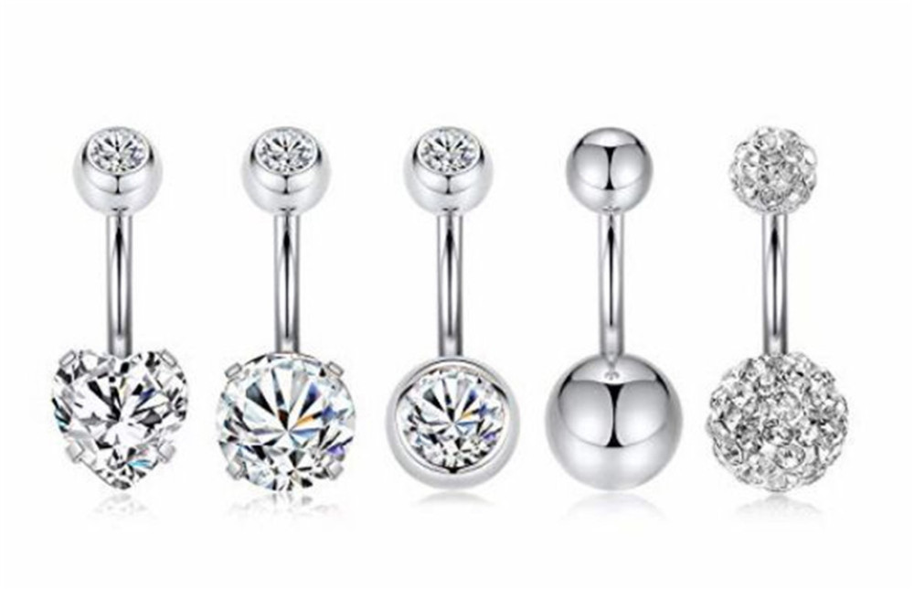 Belly Button Rings Belly Bar Navel Piercings Surgical Stainless Steel Rings for Women Jewelry