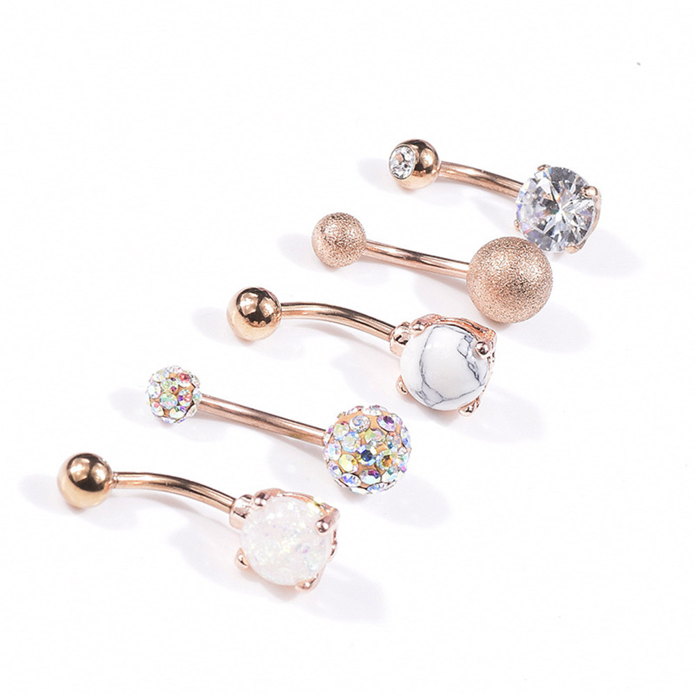 Belly Button Rings Belly Bar Navel Piercings Surgical Stainless Steel Rings for Women Jewelry