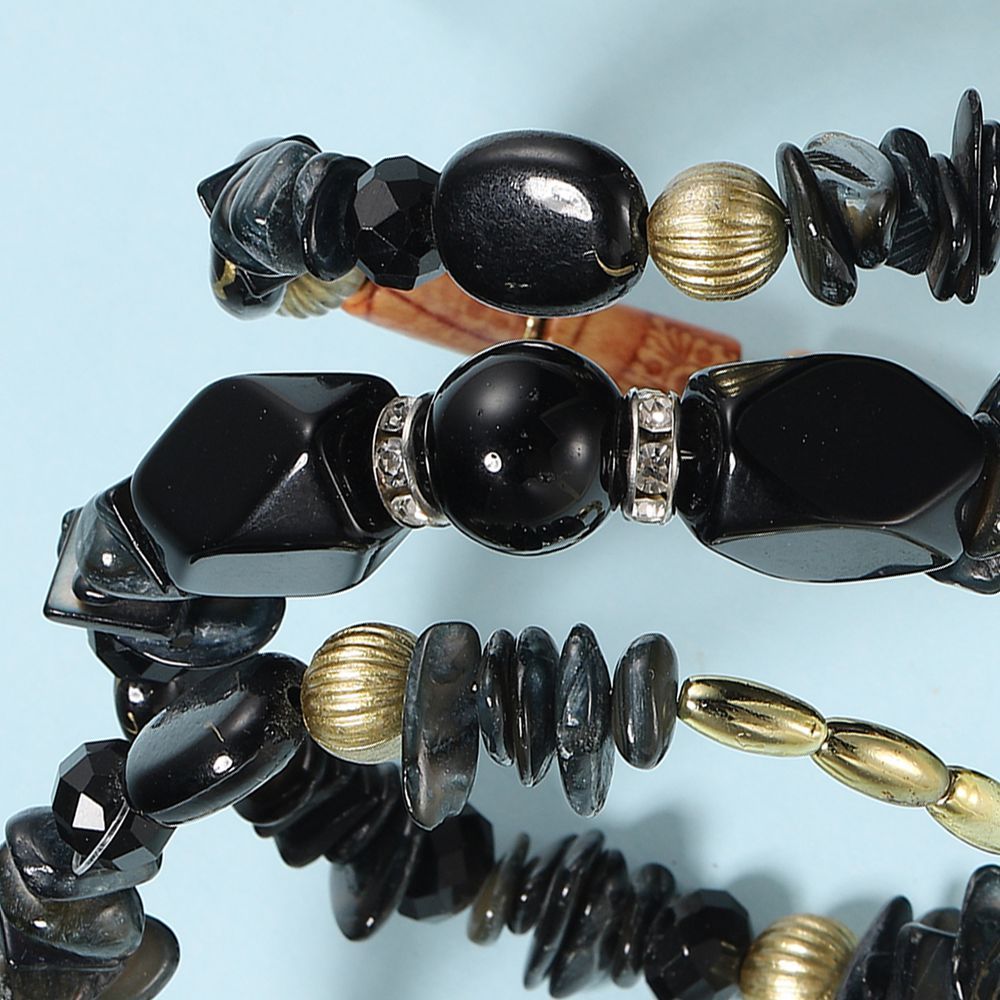 Bohemian Mix Bead Multi Layer Versatile Statement Bracelets Bangles Sparkly Crystal