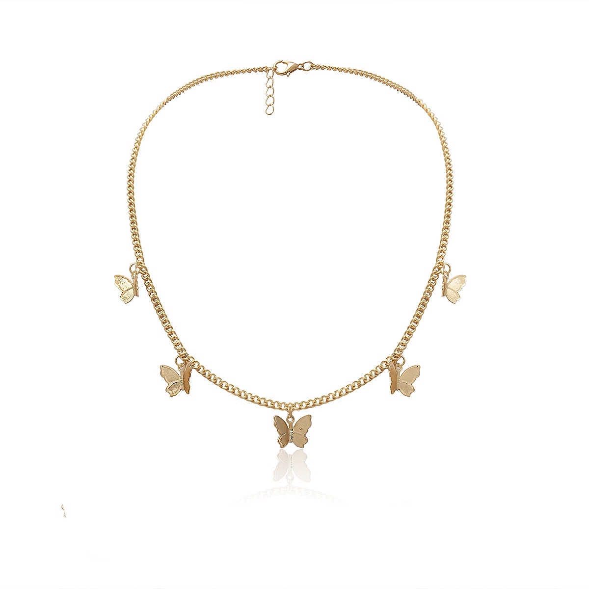 Butterfly Necklace Earrings Set Chain Necklace Charm Huggie Hoop Cute Earrings Dainty Butterfly Jewelry for Women Girls