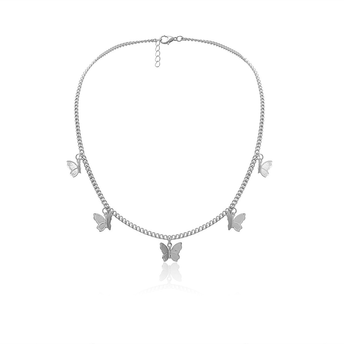 Butterfly Necklace Earrings Set Chain Necklace Charm Huggie Hoop Cute Earrings Dainty Butterfly Jewelry for Women Girls