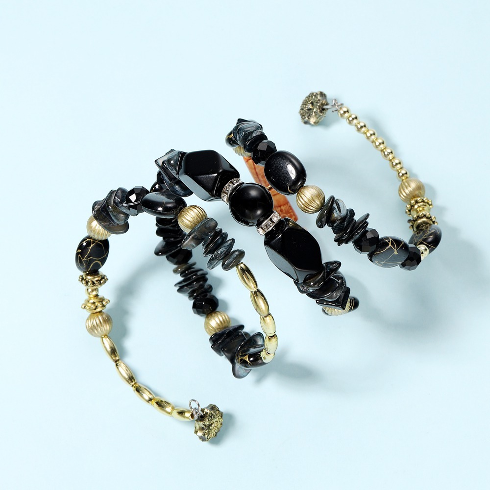 Bohemian Mix Bead Multi Layer Versatile Statement Bracelets Bangles Sparkly Crystal
