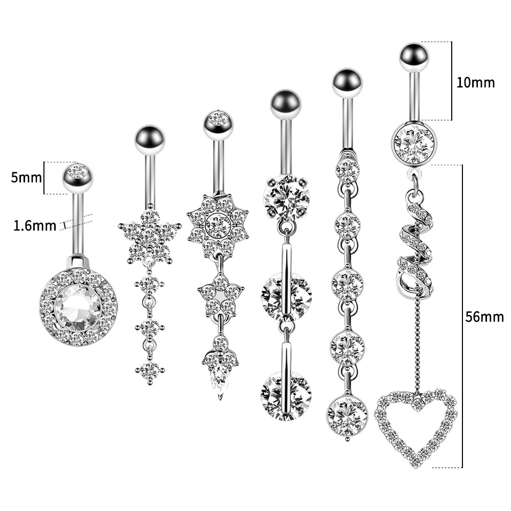 Belly Button Rings Belly Bar Navel Piercings Surgical Stainless Steel Rings for Women Jewelry