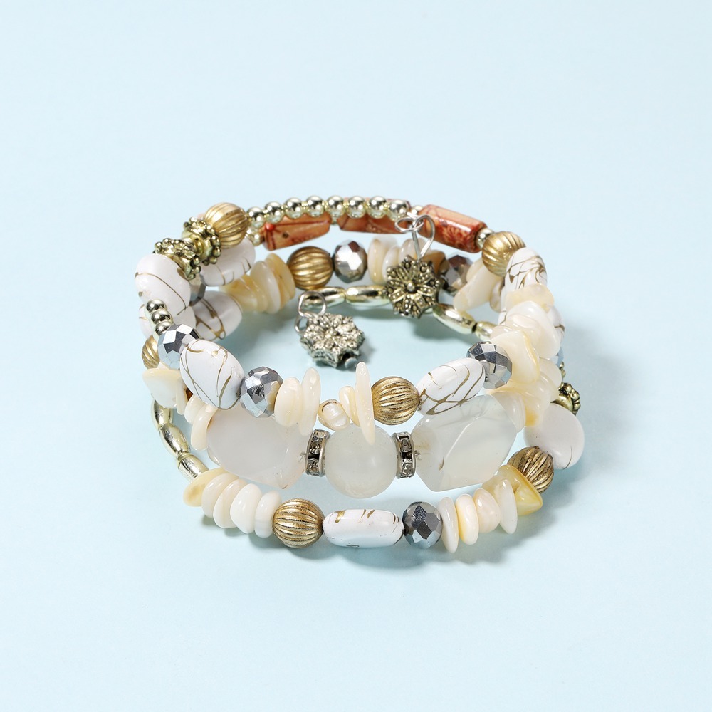 Bohemian Mix Bead Multi Layer Versatile Statement Bracelets Bangles Sparkly Crystal