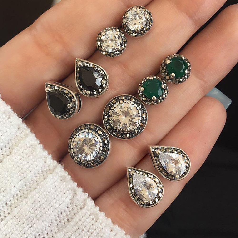 6 Pairs Women's Earring Set Stud Earring for girl SE9411