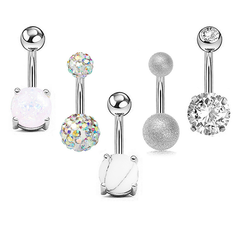 Belly Button Rings Belly Bar Navel Piercings Surgical Stainless Steel Rings for Women Jewelry