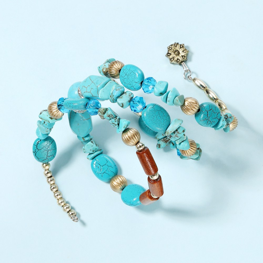 Bohemian Mix Bead Multi Layer Versatile Statement Bracelets Bangles Sparkly Crystal