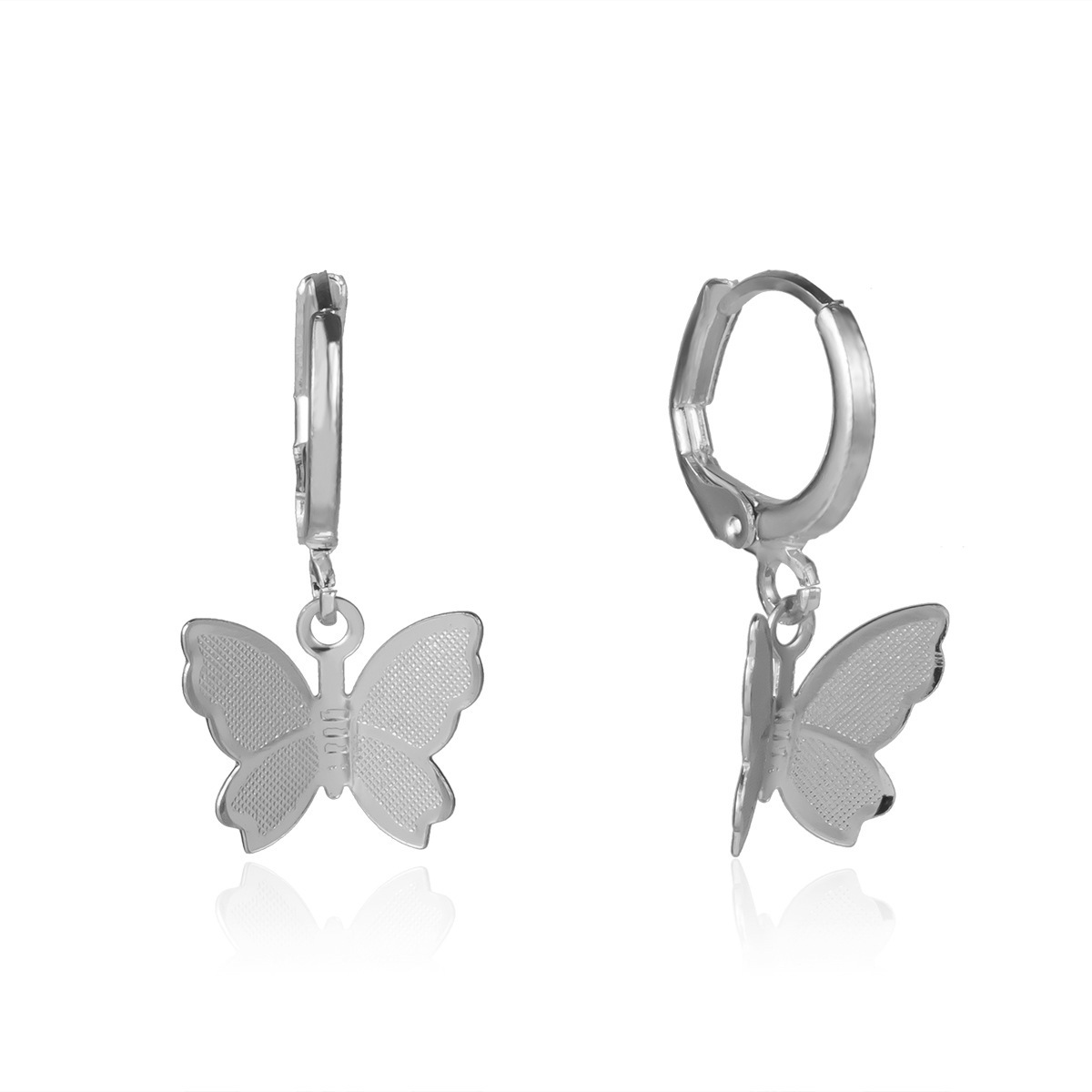 Butterfly Tassel Earrings Silver Cuff Cubic Zirconia Crawler Stud Chain Crystals Earrings Set for Women